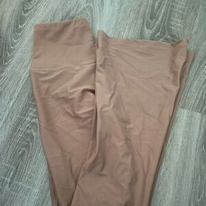 pink flared athletic leggings